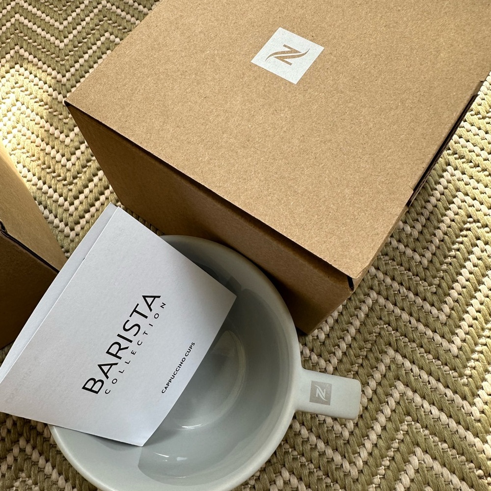 Nespresso Set of 2 NWT Barista Cappuccino Cups Medium Ceramic Porcelain Coffee - Picture 5 of 8